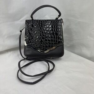 Authentic Ukrainian Bolinni Brown Crocodile and Soft Leather Crossbody
